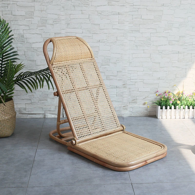 Supergroup Outdoor natural handwoven recliner folding sunday rattan deck chair
