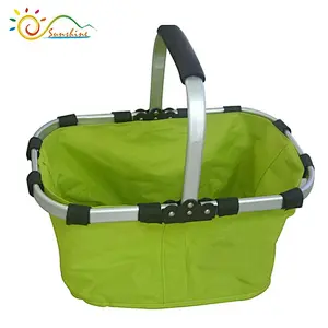 Aluminum handle cooler folding shopping basket  picnic basket