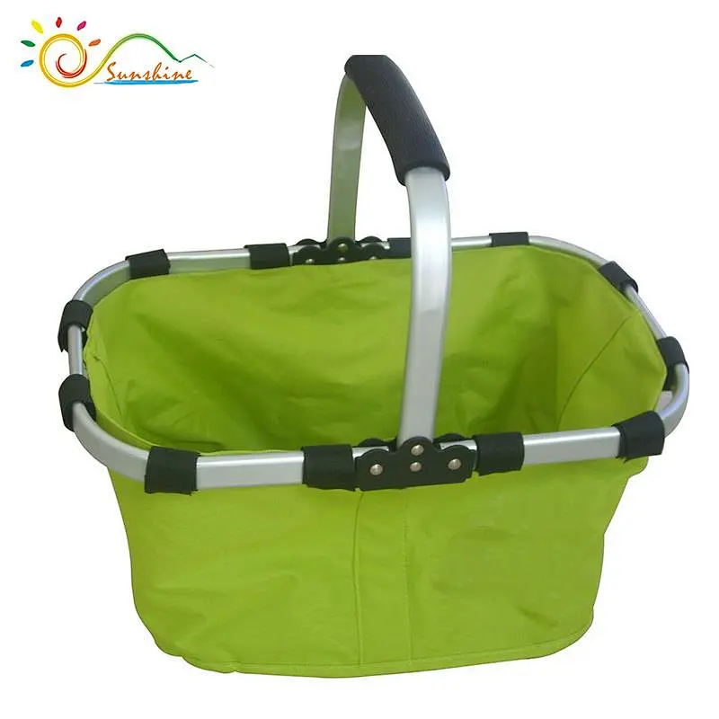 Aluminum handle cooler folding shopping basket  picnic basket