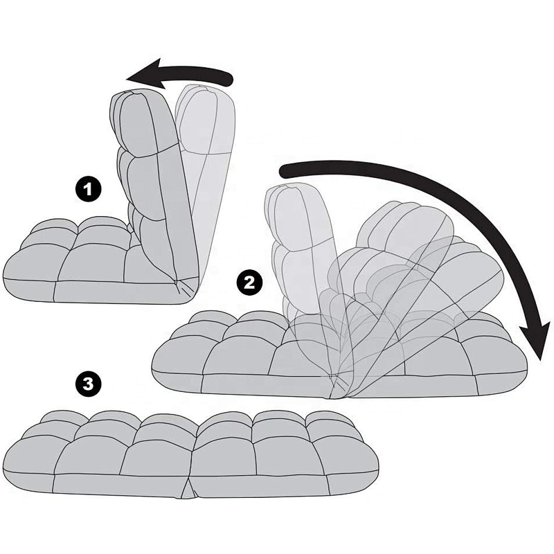 Hot Selling Memory Foam 5 Position Adjustable Gaming Floor Sofa Chair Backrest Folding Floor Chair for Living Room, Bedroom