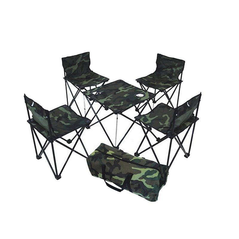 Portable camping outdoor folding foldable chair and table set