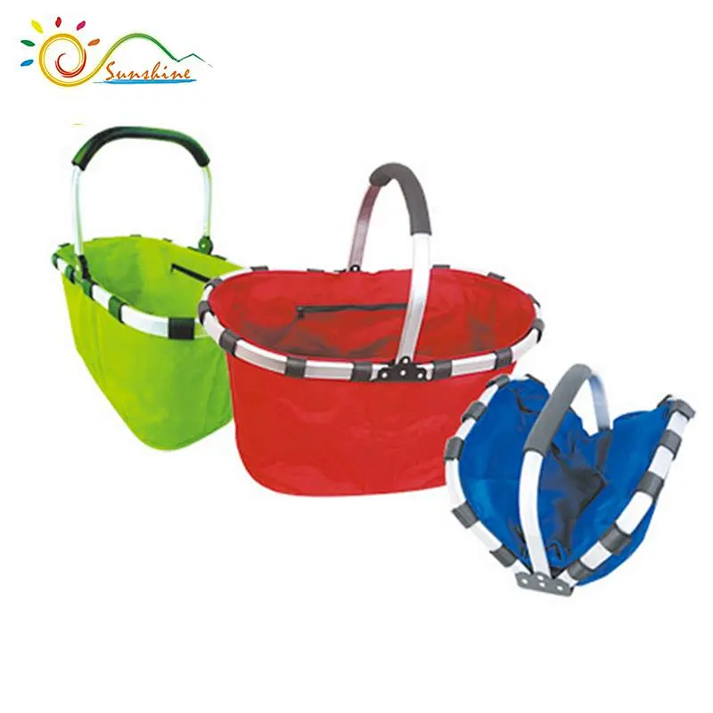 Aluminum handle cooler folding shopping basket  picnic basket