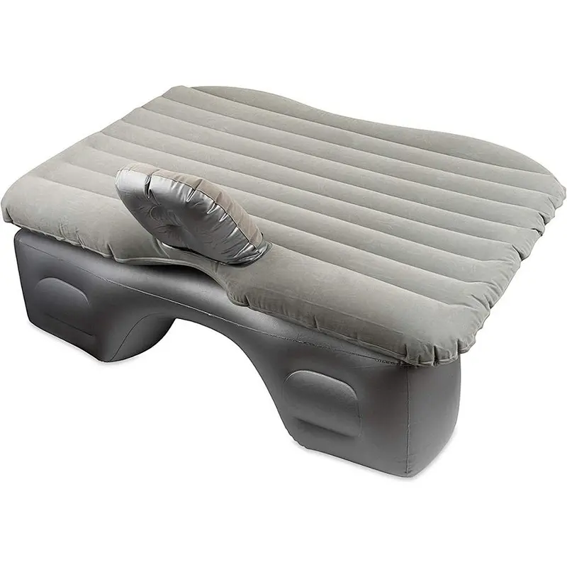 Backseat Inflatable Car SUV Air Mattress with 2 Pillows, Universal Blow Up Car Air Travel Bed, Flocking Surface, Waterproof