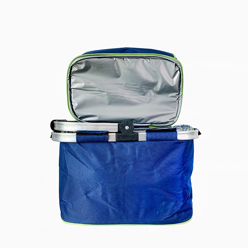 New Design Portable Folding Aluminium Handle Shopping Basket Collapsible Picnic Foldable Basket