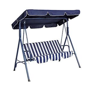 Garden 3 Seaters Outdoor Hanging Chair  Metal Adult  Lounger Swing Chair With Canopy