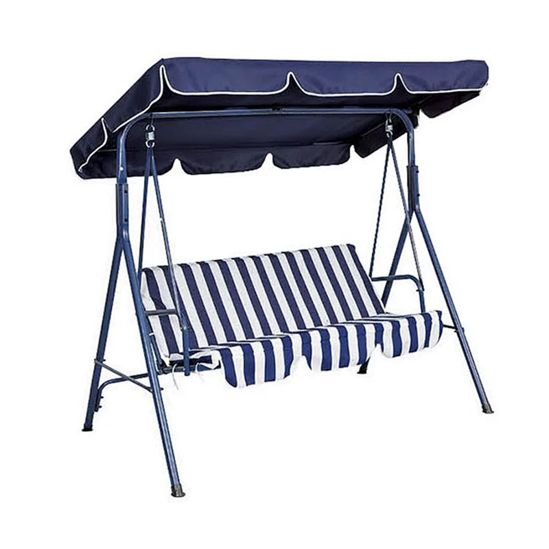 Garden 3 Seaters Outdoor Hanging Chair  Metal Adult  Lounger Swing Chair With Canopy
