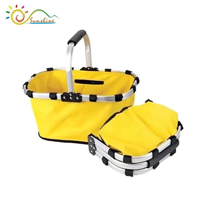 Aluminum handle cooler folding shopping basket  picnic basket