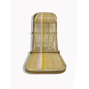 Outdoor natural handwoven folding recliner lounger rattan beach chair
