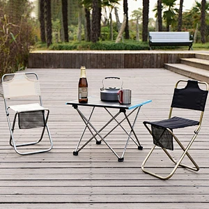 Outdoor Foldable Oxford Cloth Camp Picnic white folding chairs with Backrest