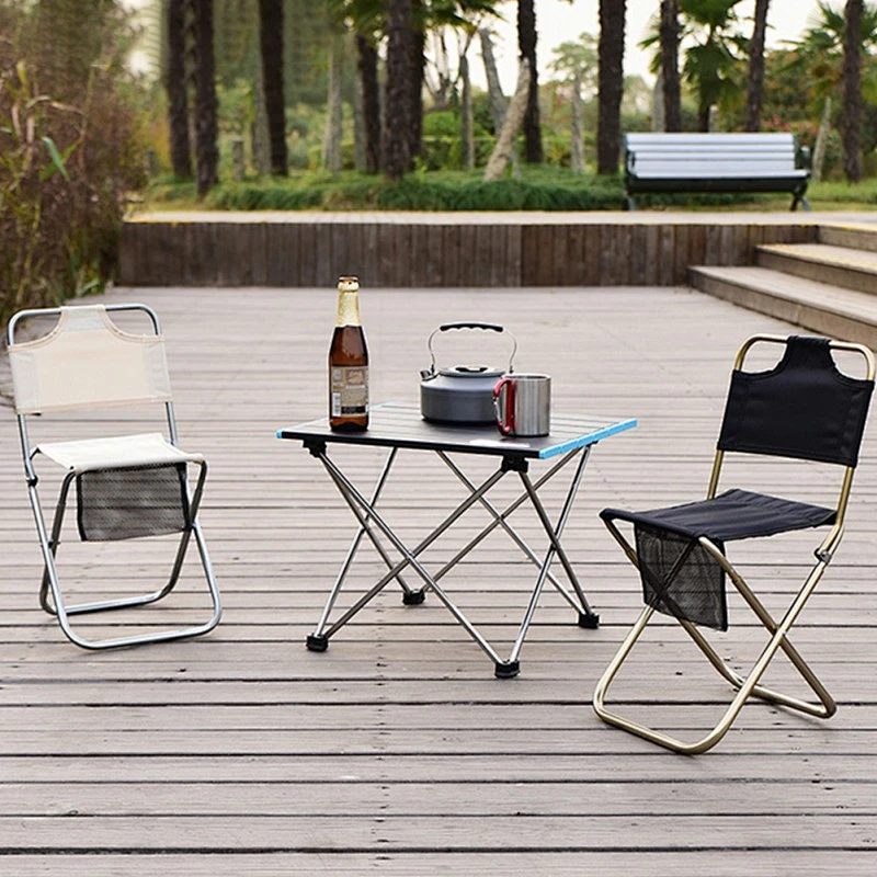 Outdoor Foldable Oxford Cloth Camp Picnic white folding chairs with Backrest