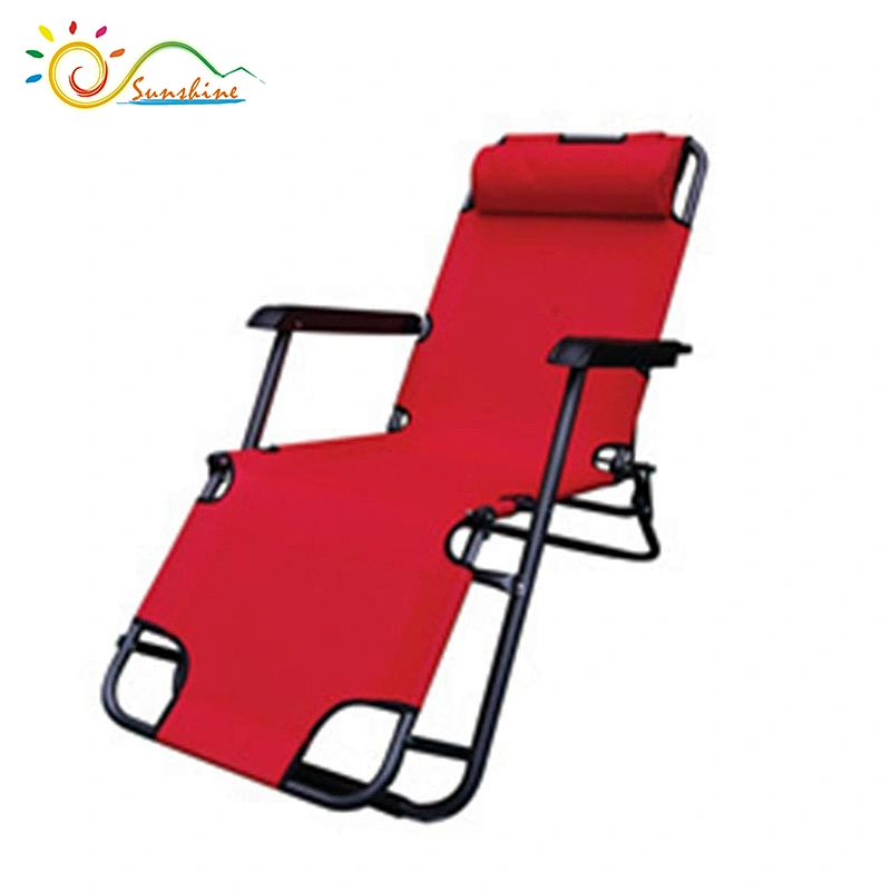 Collapsible steel tube outdoor folding recliner chair