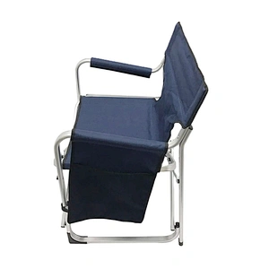 Portable Heavy Duty Aluminum Folding Director Chair with Armrest Side Table and Cup Holder
