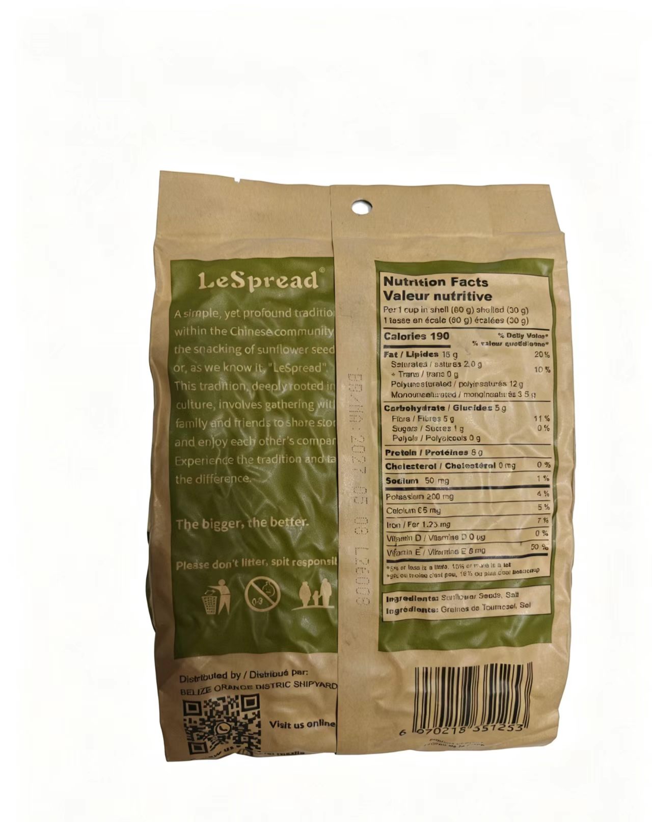LeSpeard sunflower seeds original flavor