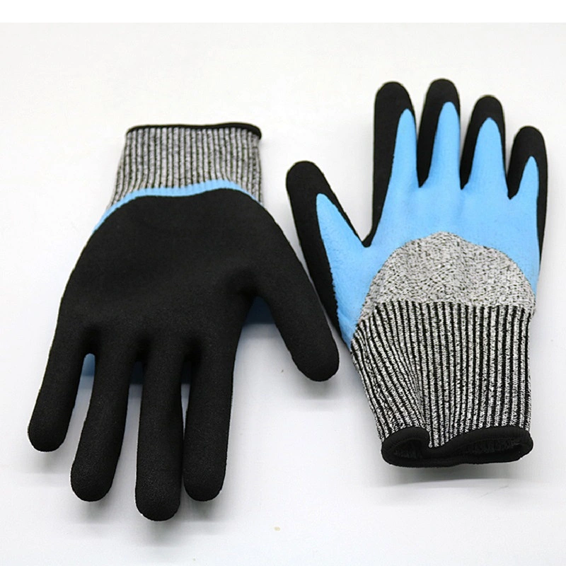 Oilfield Sandy Nitrile Cut Resistant Anti Vibration Shock Proof TPR Gloves Anti Impact Gloves Mechanic Glove Guante Anti Impacto