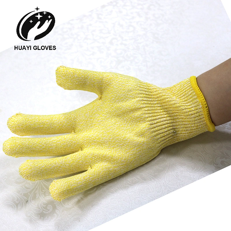 Salt And Pepper Highly Cut Resistant Work Gloves Seamless Polyethylene Yarn Shell For Kitchen Carpentry Glass Handling