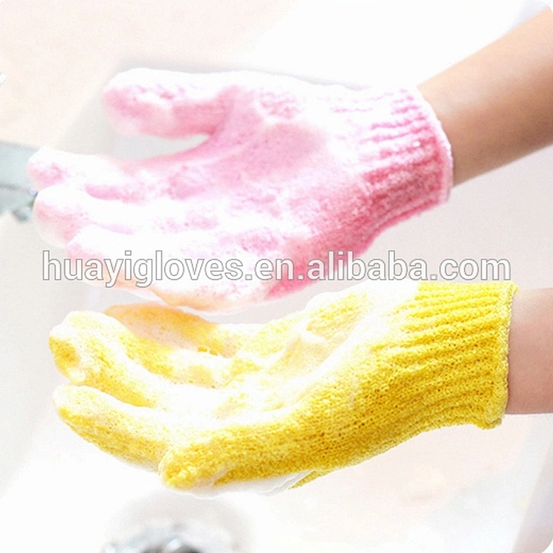 Wholesale Body Scrubber Nylon Bath Glove Custom Exfoliating Gloves Bath Mitt Shower Exfoliating Gloves