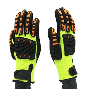 Excellent Grip Anti Vibration Oil proof Cut Resistant Safety Working gloves Sandy Nitrile for Impact proof