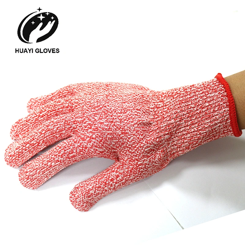 Salt And Pepper Highly Cut Resistant Work Gloves Seamless Polyethylene Yarn Shell For Kitchen Carpentry Glass Handling