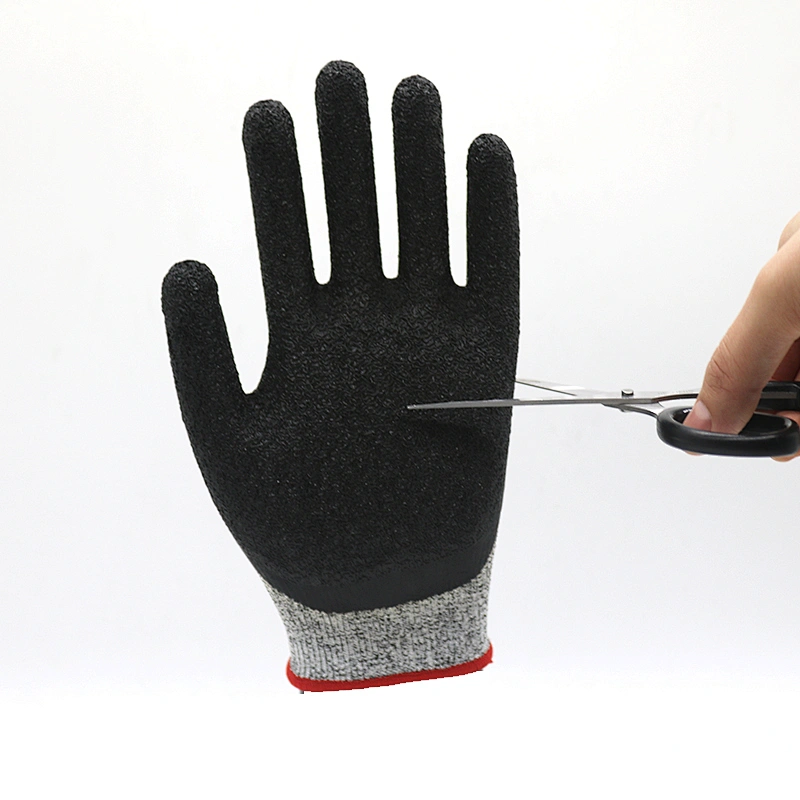 ANSI Level 5 Blade Cut Resistant Anti Slip Gloves Needle Resistance Gloves Cut Proof Crinkle Textured Grip Gloves