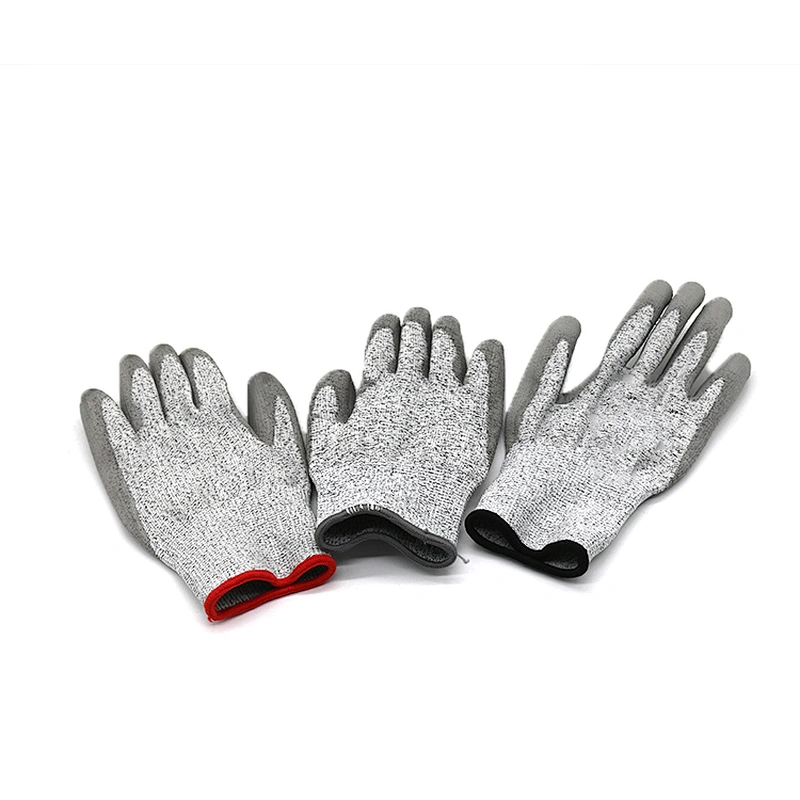 Safety Gloves EN388 Cut Resistant PU Coating Smooth Finished Touch Screen Hand Gloves