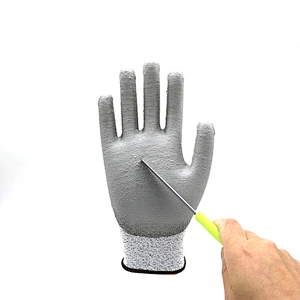 Safety Gloves EN388 Cut Resistant PU Coating Smooth Finished Touch Screen Hand Gloves