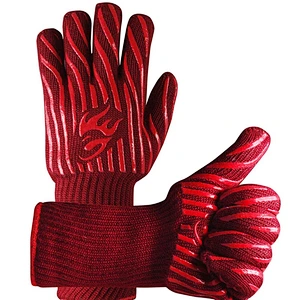 Hot sale 1472 F heat insulation anti-scalding BBQ barbecue silicone gloves