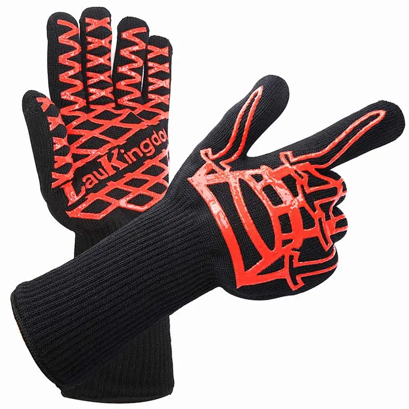 Hot sale 1472 F heat insulation anti-scalding BBQ barbecue silicone gloves