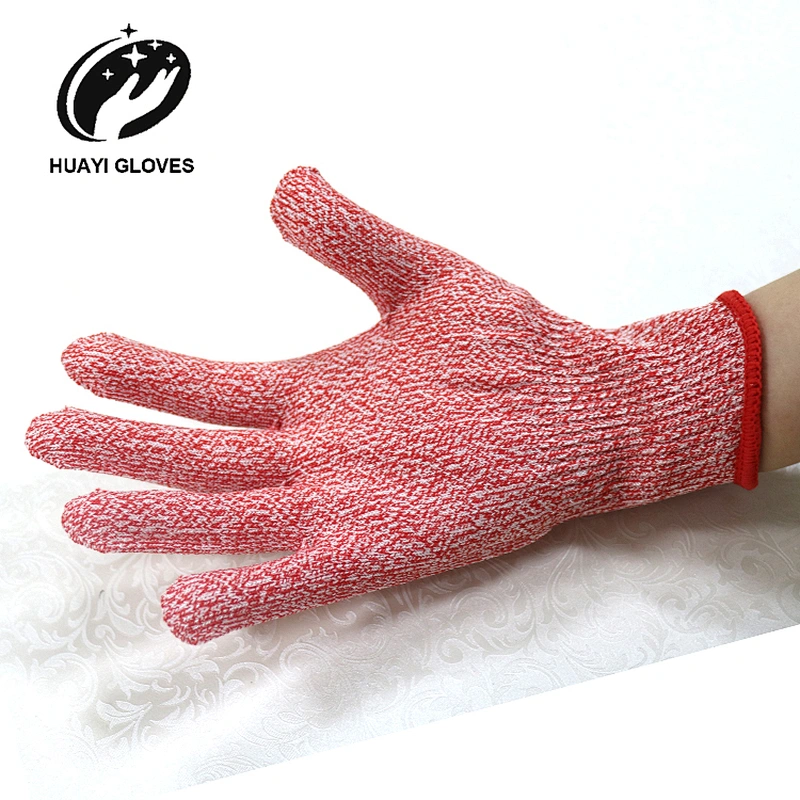 Salt And Pepper Highly Cut Resistant Work Gloves Seamless Polyethylene Yarn Shell For Kitchen Carpentry Glass Handling