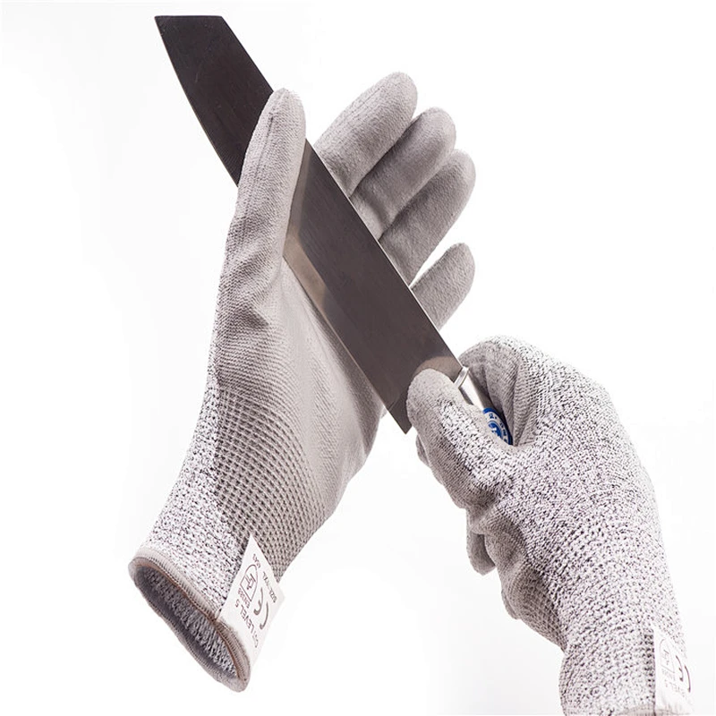 Seamless Knitted Nitrile Thumb Crotch Reinforcement Cut Resistant Protective Glove with Polyurethane Coating