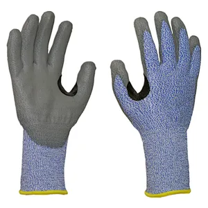 Seamless Knitted Nitrile Thumb Crotch Reinforcement Cut Resistant Protective Glove with Polyurethane Coating