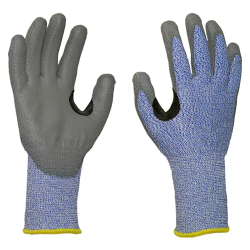 Seamless Knitted Nitrile Thumb Crotch Reinforcement Cut Resistant Protective Glove with Polyurethane Coating