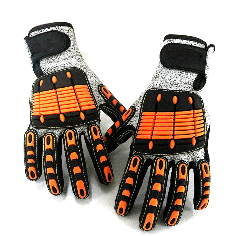 EN388 4544 Cut Resistant Level 5 Liner Coated Sandy Nitrile Palm Safety Hand Working Gloves