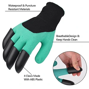 Best Gift Unisex Waterproof Foam Latex Coated Genie Claw Garden Glove for Digging Planting