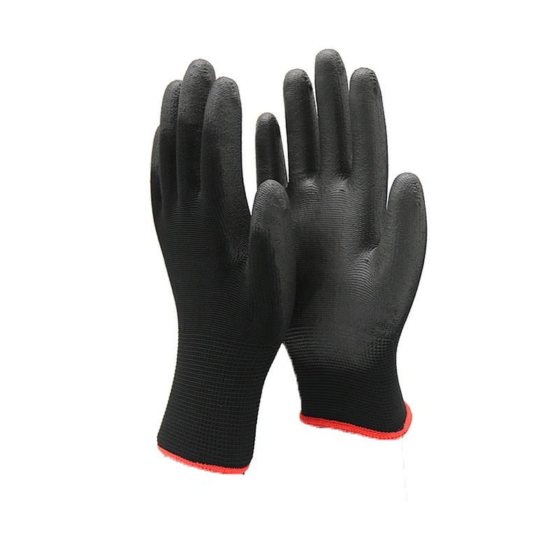 13Gauge PU Coated Polyester Nylon Gloves Polyurethane Palm Dipping Work Safety Gloves Construction Industry