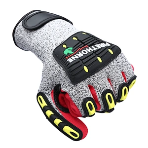 Oilfield Oil Proof Anti Vireration Tpr Impact Mechanic Glove With NBR palm coated
