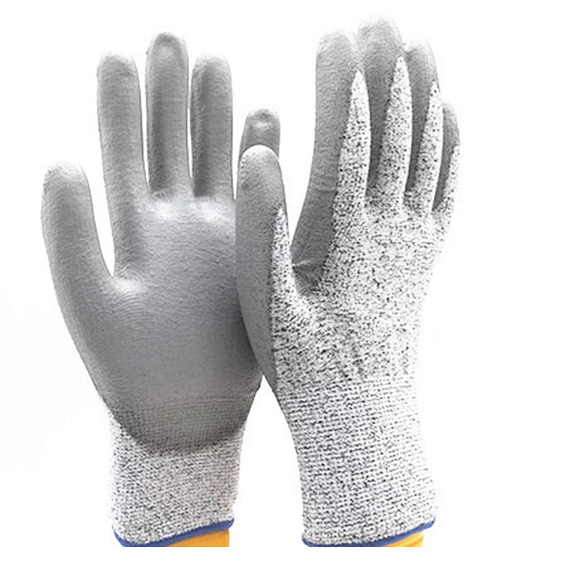13G Guantes Anticorte Level 5 Slipping Resistance Cut Gloves PU Coated Demolition Gloves Glass Gloves