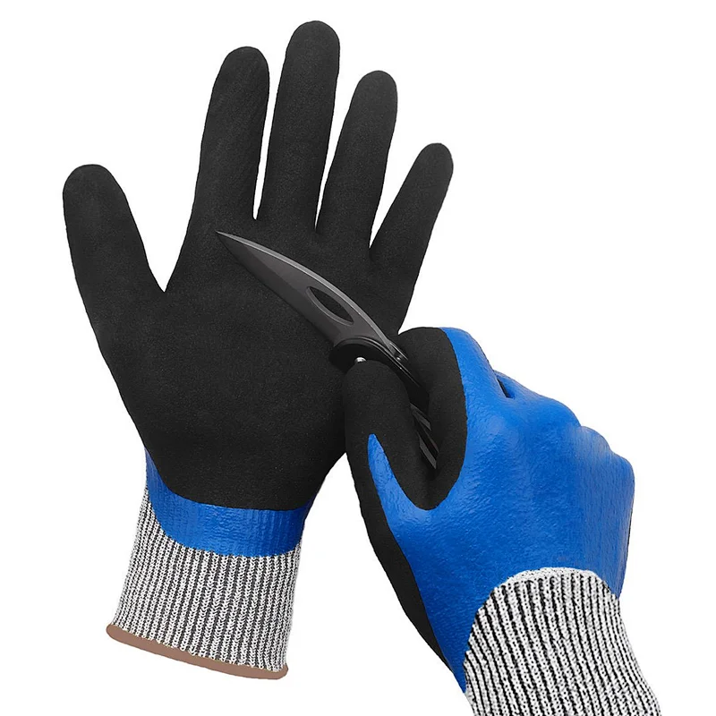ANSI Level 5 Cut Resistant Security Gloves Nitrile Glasses Fiber Anti Cut Glove