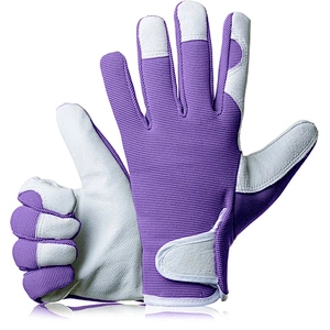 Gardens Collection Garden Gloves Labor Supply Goat Skin Leather Palm Gardening Gloves Floral