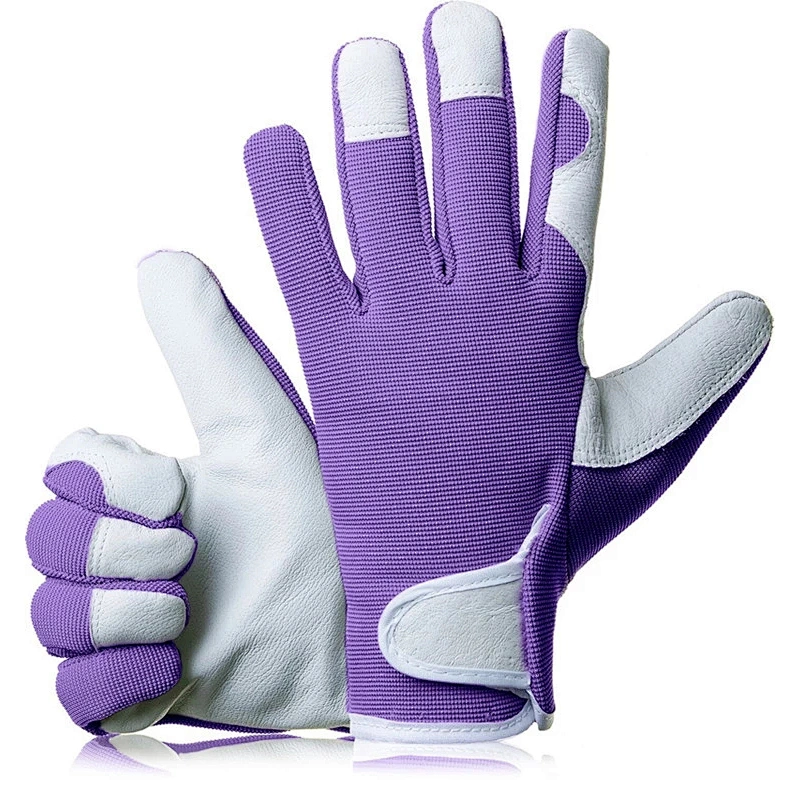 Gardens Collection Garden Gloves Labor Supply Goat Skin Leather Palm Gardening Gloves Floral
