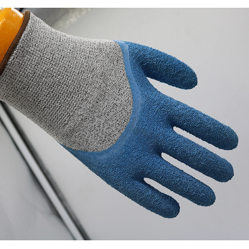 Industrial safety rubber hand protective wholesale construction anti slip grip heavy duty latex coated working gloves