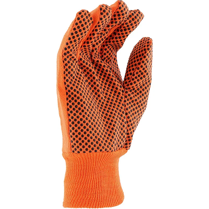 General Purpose 9 Inches Ladies Flower Printed PVC Dotted Garden Work Gloves