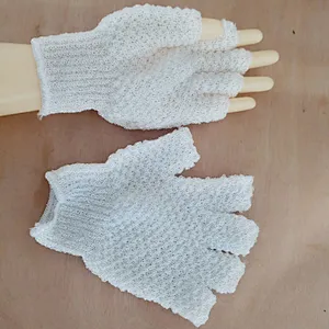 Amazon New Style Fingerless Jacquard Bath Scrub Shower Gloves Skin Cleaning Exfoliating Gloves SPA Massage Gloves