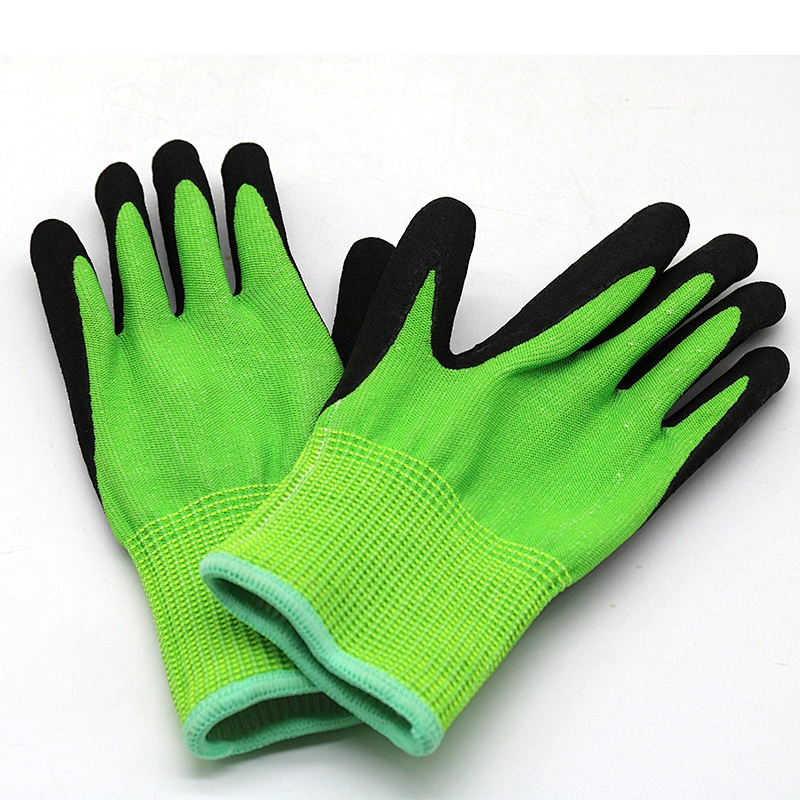 Sandy Nitrile Coated Cut Resistant Gloves Level 5 Anti Cut Gloves for Construction Industry Anti Cutting