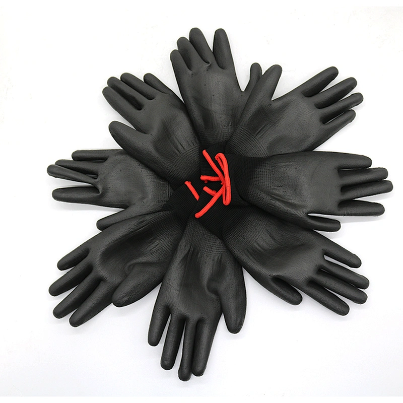 CE Polyurethane Glove High Visibility PU-Coated Gloves Construction Gloves for Hand Protection