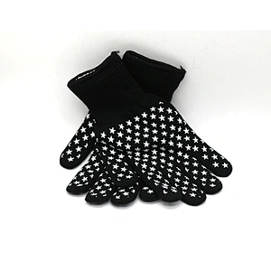 Extreme Food Safety Black Aramid Silicone Heat Resistant Welding Grill Kitchen Oven Cooking Barbecue Baking Cutting BBQ Gloves