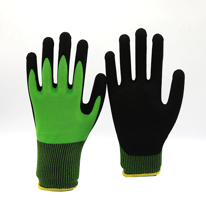 High Quality Level 5 Cut Resistant Gloves Nitrile Sandy Cut Resistant Gloves Nitrile Sandy Anti Cut Gloves for Assembly Worker