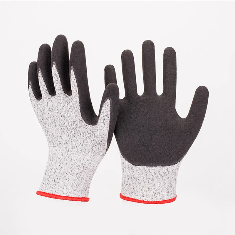 HY 13G Safety Industrial Heavy Duty Cleaning Gloves Premium Anti-Slip Automotive Anti Cut Nitrile Coated Fishing Glove