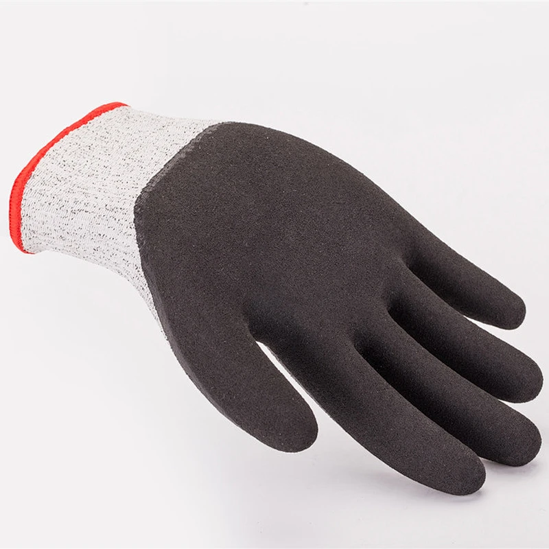 HY 13G Safety Industrial Heavy Duty Cleaning Gloves Premium Anti-Slip Automotive Anti Cut Nitrile Coated Fishing Glove