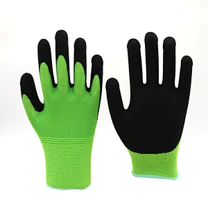 China Good Quality Cheap Safety Gloves Cut Resistant Steel Wire/HPPE Gloves Level 5 Sandy Nitrile Gloves