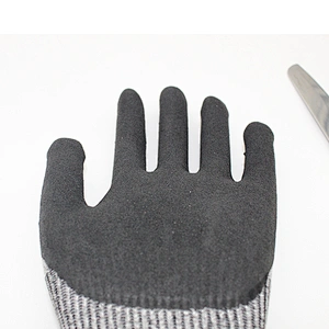 13 Gauge HPPE Sandy Nitrile on Palm Anti Cut Work Gloves EN388 2016